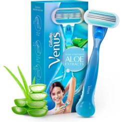 حودتراش ونوس ژیلت مدل with Aloe برای پوست های حساس و اگزما
