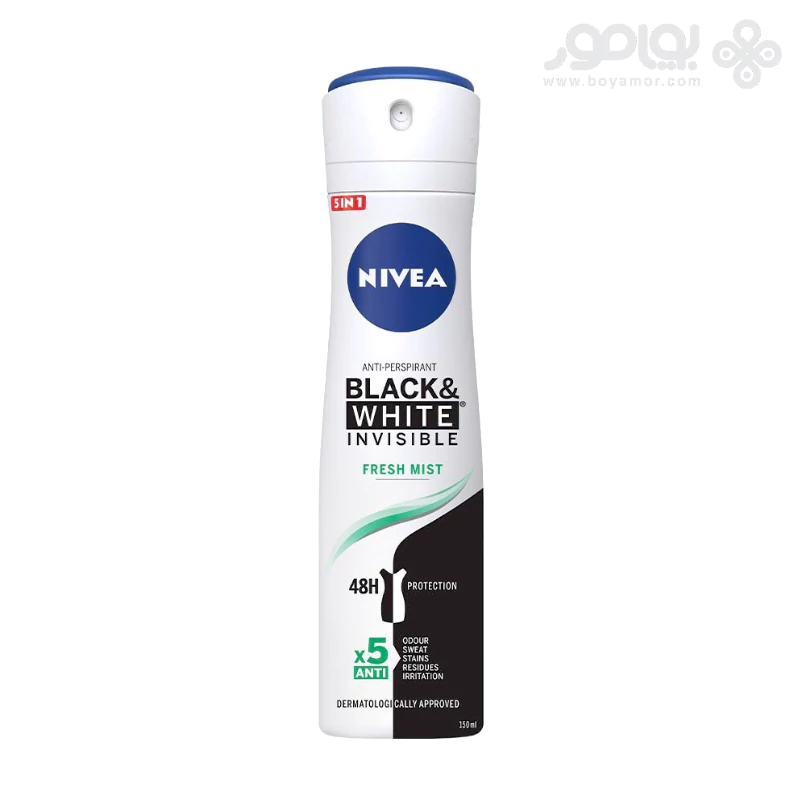 اسپری ضدتعریق زنانه نیوا بلک اند وایت (NIVEA Black & White Invisible)حجم ۱۵۰ میل