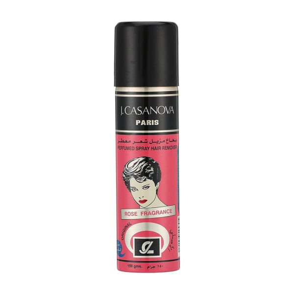 اسپری موبر کازانوا صورتی (J. Casanova Rose Hair Remover Spray) نسخهای از اسپری موبر کازانوا با رایحه گل رز است۱۵۰میل