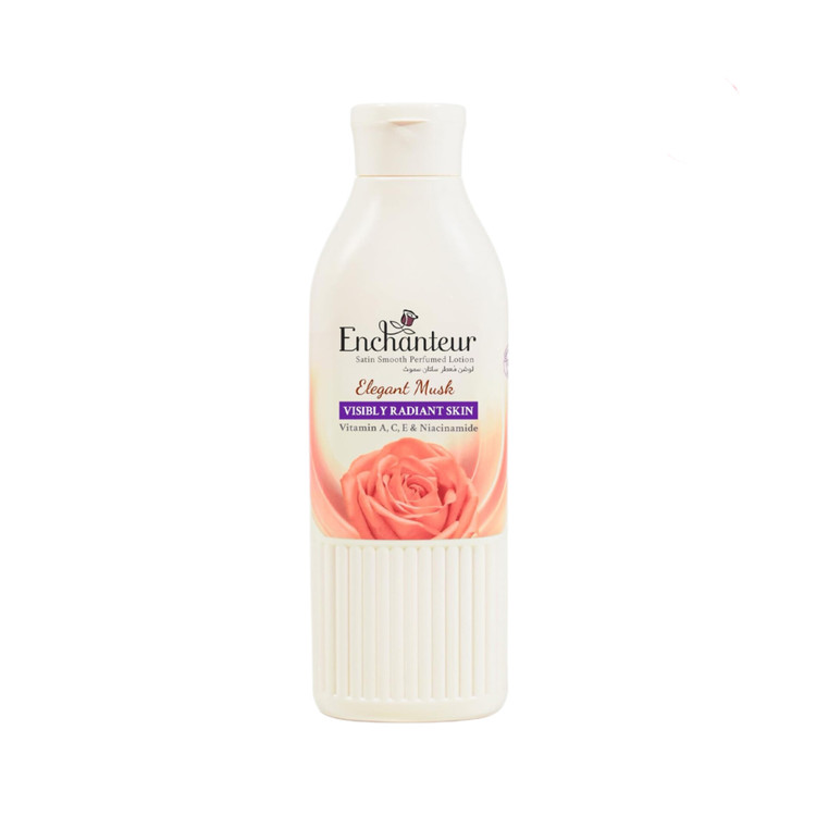 لوسیون بدن Enchanteur Elegant Musk Satin Smooth Perfumed Lotion حجم ۲۵۰ میل