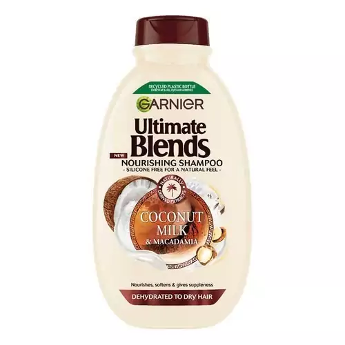 شامپو گارنیر اولتیمیت بلِندز Coconut Milk & Macadamia همان مدل مناسب موهای خشک و کم‌آب۳۰۰ میل