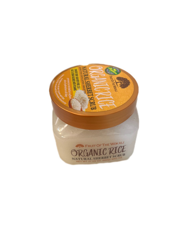 اسکراب بدن نارگیل و برنج ارگانیک Fruit of the Wokali Organic Rice Natural Sherbet Scrub هست 🍚✨