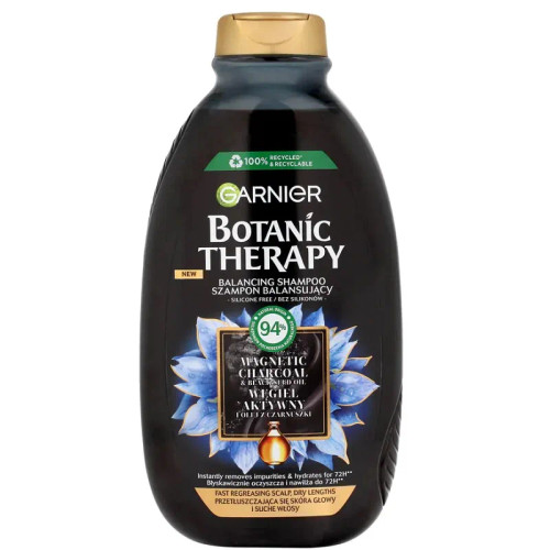 شامپو گارنیر Botanic Therapy Magnetic Charcoal & Black Seed Oil است؛ مدل Balancing / متعادلکننده.
