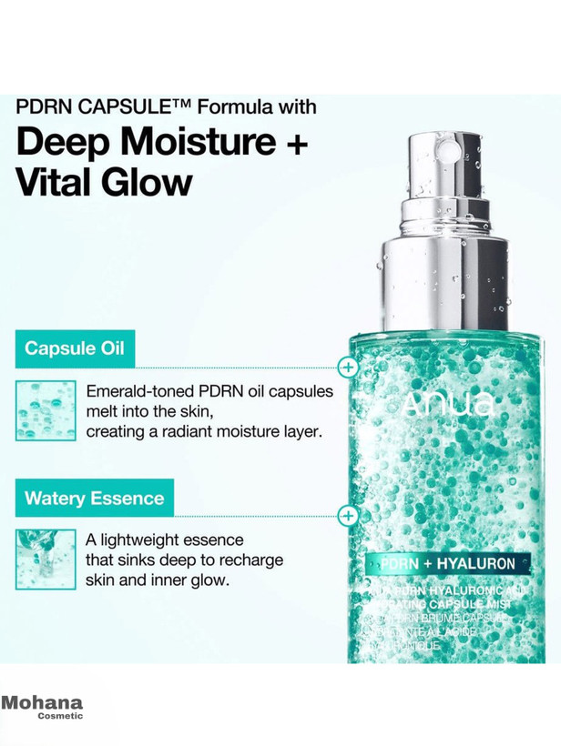 میست صورت ANUA مدل PDRN Hyaluronic Acid Hydrating Capsule Mist هست