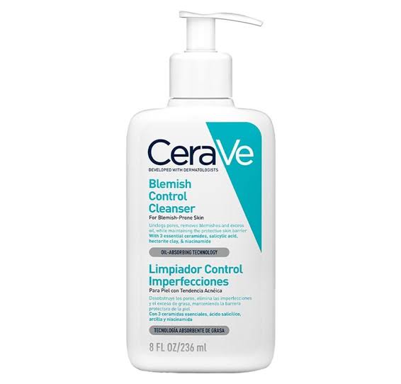 شوینده CeraVe Blemish Control Cleanser هست، این محصول مخصوص پوست‌های چرب، جوش‌دار و مستعد جوش و سرسیاه است.۲۳۶ میل