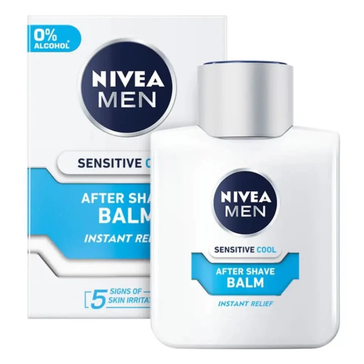 افتر شیو نیوا NIVEA MEN Sensitive Cool After Shave Balm است؛ یعنی افترشیو بالم سنسیتیو کول نیوآ من، و با مدل معمولی Sensitive