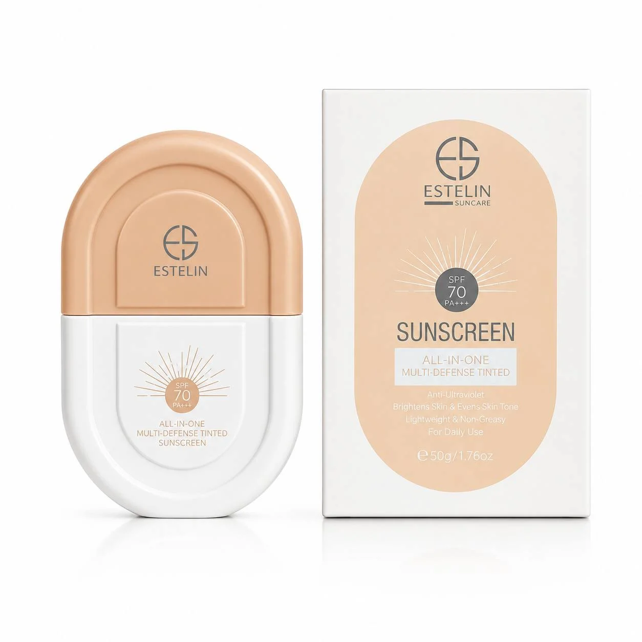ضدآفتاب تینتی استلین SPF 50 ضدآفتاب رنگی استلین (Estelin Tinted Sunscreen) حجم ۵۰ میل